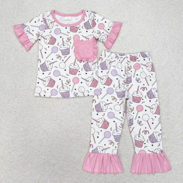 GSPO1575 RTS baby girl clothes happy birthday girl pajamas outfit