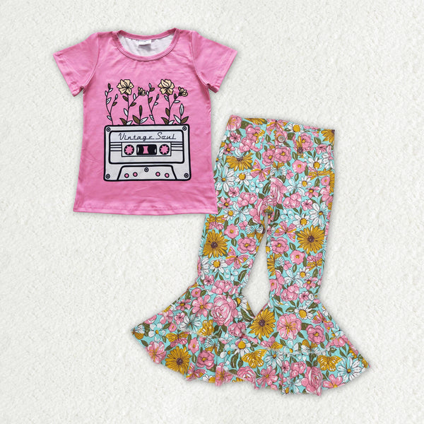 GSPO1769 Toddler girl clothes girl jeans set floral fall spring outfit