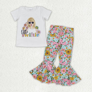 GSPO1770 Toddler girl clothes singer 1989 girl jeans set floral fall spring outfit