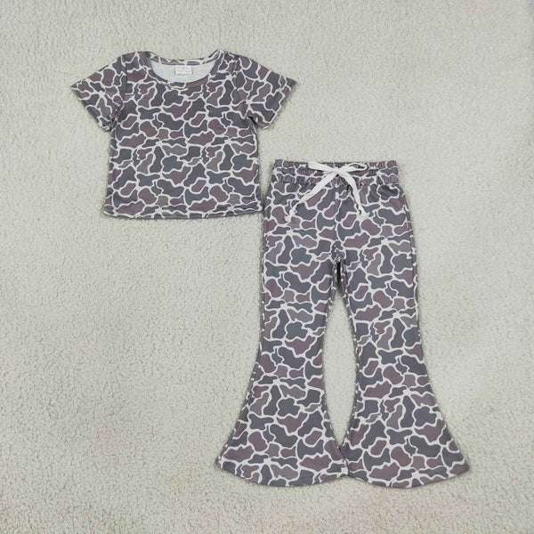 RTS GSPO1889 toddler girl clothes camo girl spring fall pants set outfit