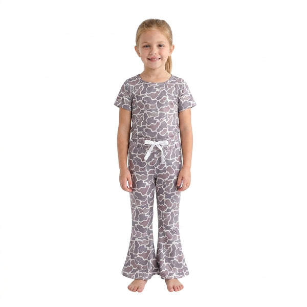 RTS GSPO1889 toddler girl clothes camo girl spring fall pants set outfit