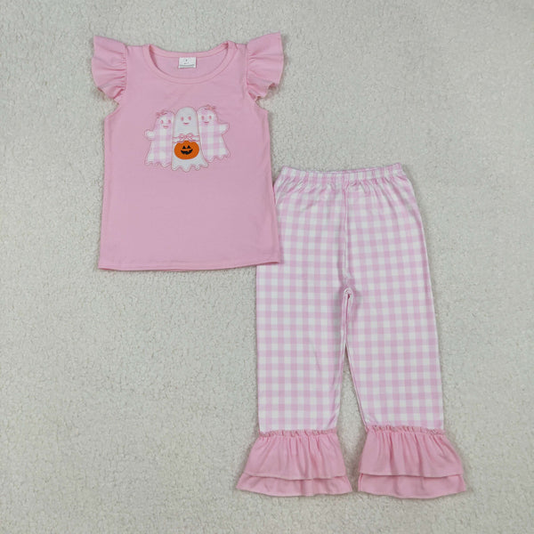 RTS kids matching clothing embroidered ghost print clothing kids halloween clothing-2025.9.19