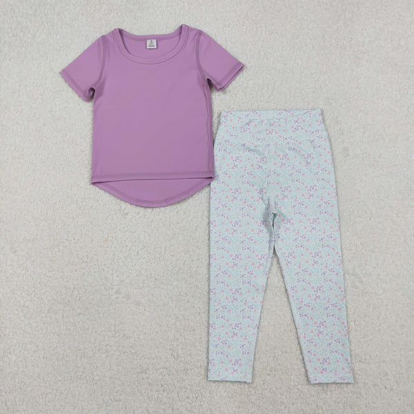 RTS kids matching clothing floral print clothing baby girl yoga clothing-2025.12.3