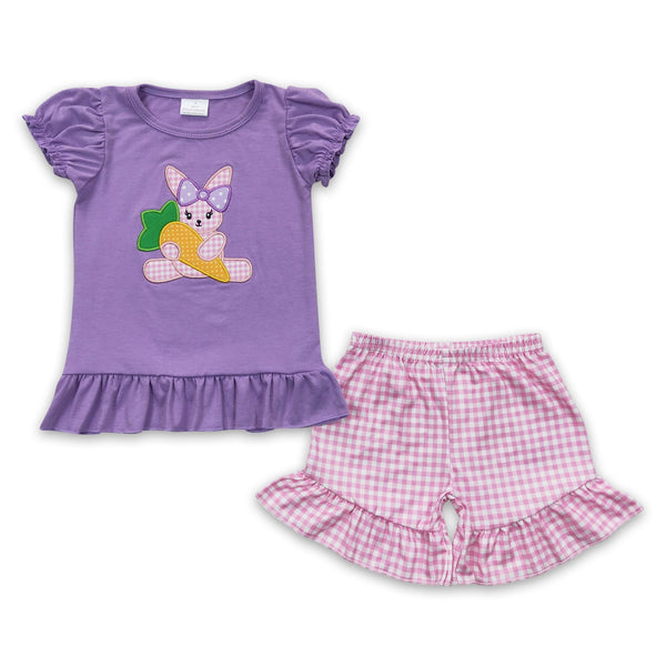 GSSO0126 baby girl clothes bunny embroidery easter clothing