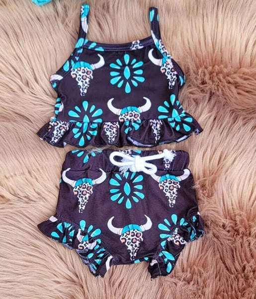 GSSO0182 RTS baby clothes cow summer bummies set-promotion 6.1 $5.5