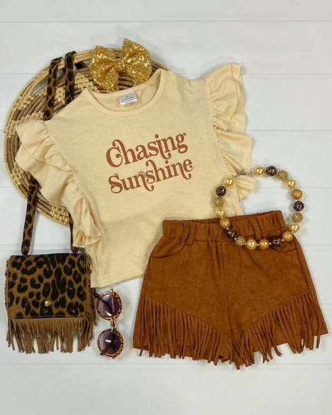 GSSO0213 toddler girl clothes tassel sunshine summer outfit