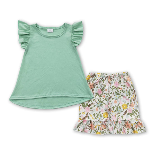GSSO0297 baby girl clothes green girl summer shorts