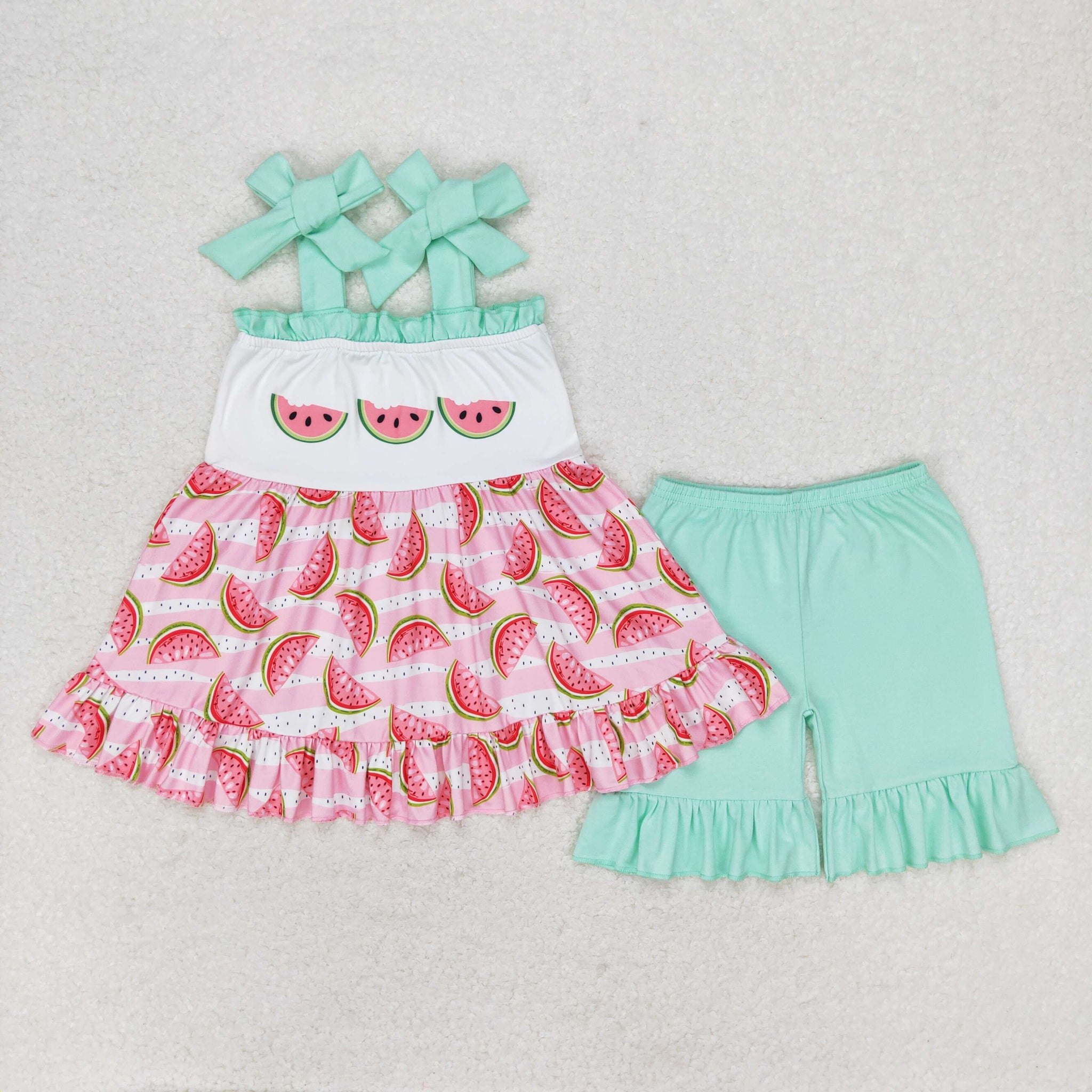 GSSO0709 RTS baby girl clothes watermelon toddler girl summer outfits