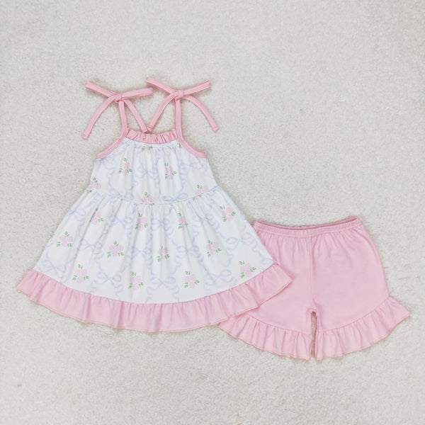 GSSO0725 RTS baby girl clothes pink toddler girl summer outfits