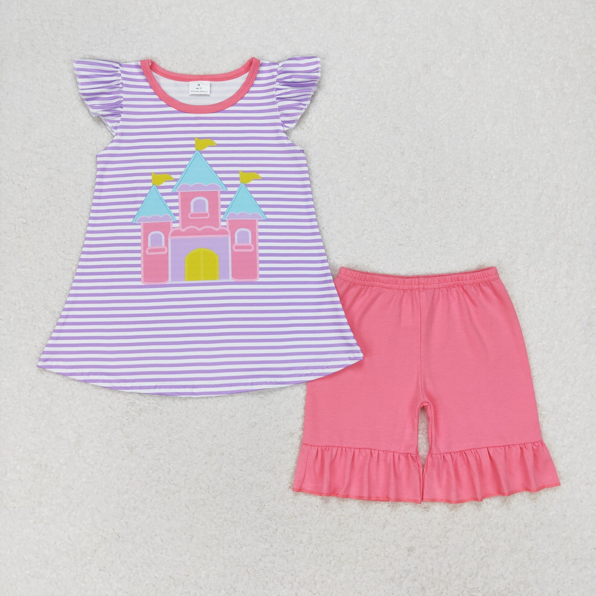 GSSO0775 RTS baby girl clothes castle toddler girl summer outfits ¡ꡧprint¡ê?