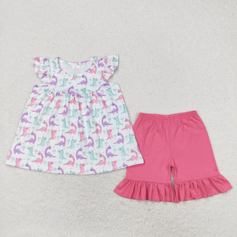 GSSO0787 RTS baby girl clothes dinosaur toddler girl summer outfits