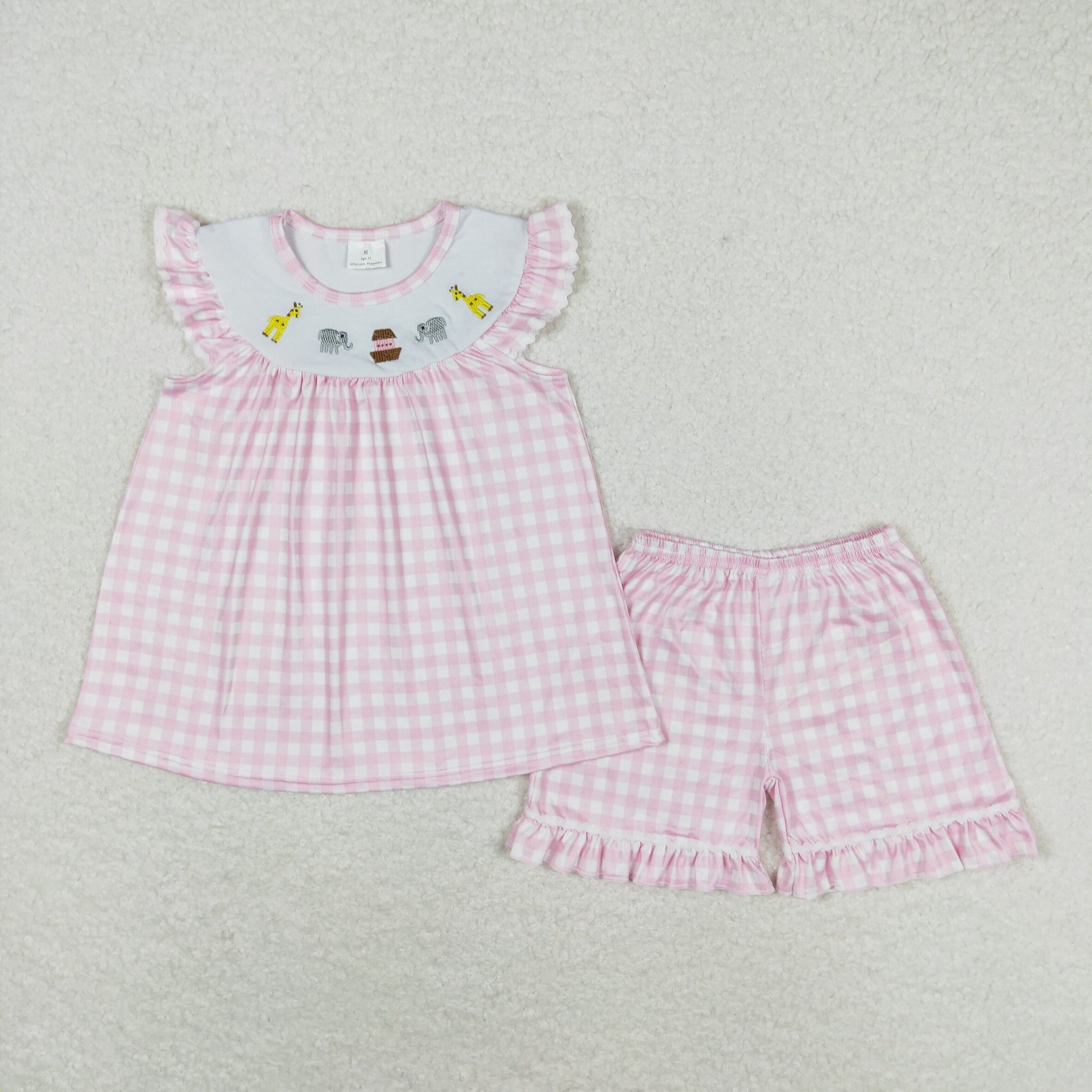 GSSO0795 RTS baby girl clothes embroidrey  animal toddler girl summer outfits