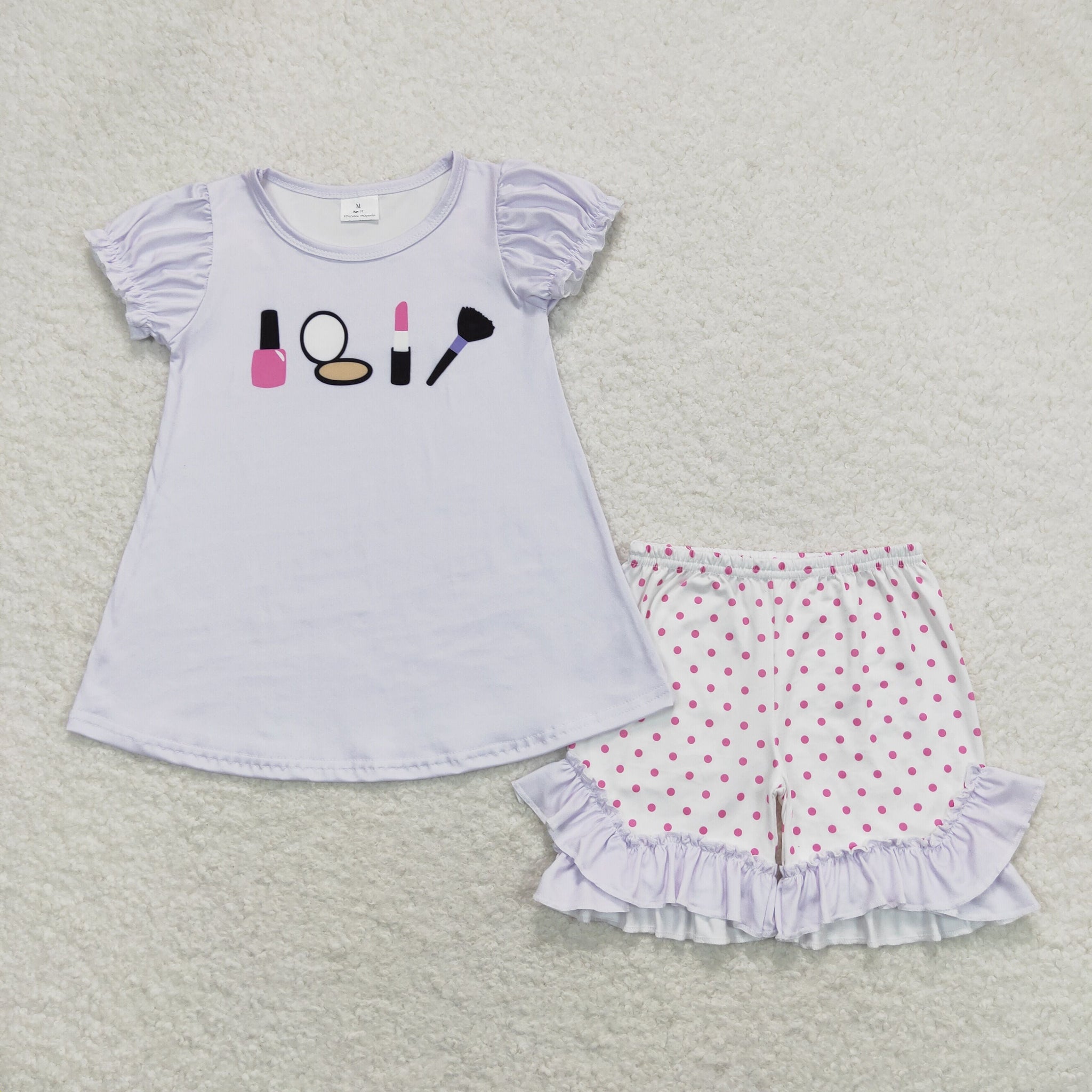 GSSO0862 RTS baby girl clothes make up girl summer shorts set toddler summer clothes