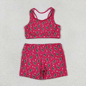 GSSO0903 RTS baby girl clothes swim suit beach wear bathing suit lightning toddler girl summer outfit