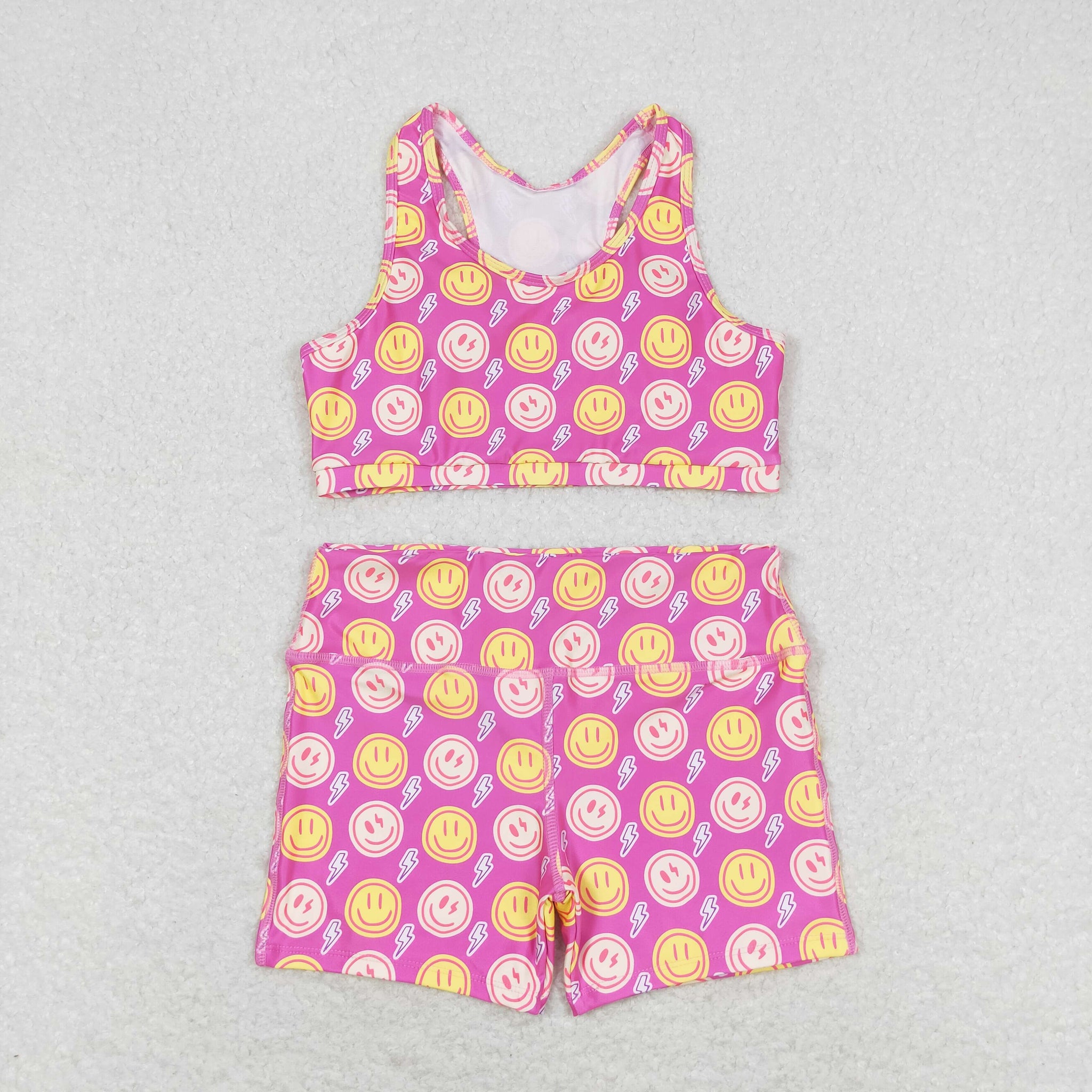 GSSO0904 RTS baby girl clothes smile lightning toddler girl summer outfit swimsuit swim wear beach wear