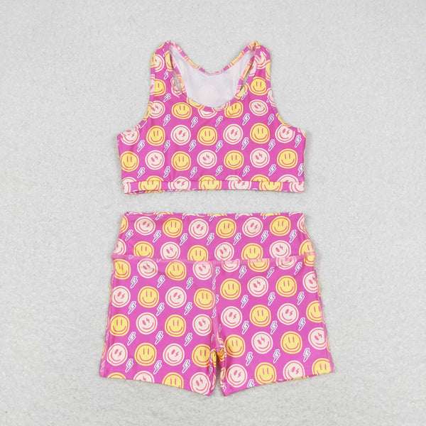 GSSO0904 RTS baby girl clothes smile lightning toddler girl summer outfit swimsuit swim wear beach wear