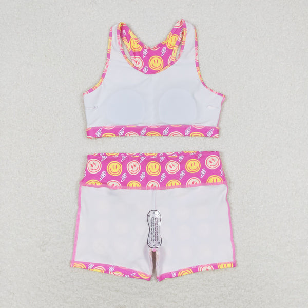 GSSO0904 RTS baby girl clothes smile lightning toddler girl summer outfit swimsuit swim wear beach wear