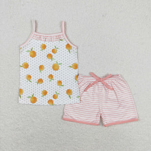 GSSO0909 RTS baby girl clothes orange toddler girl summer outfit