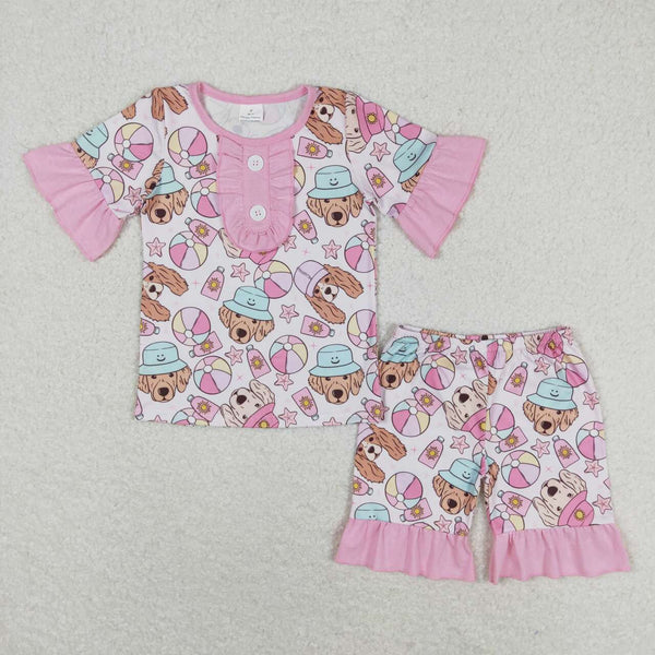 GSSO0950 RTS baby girl clothes beach dog toddler girl summer outfit