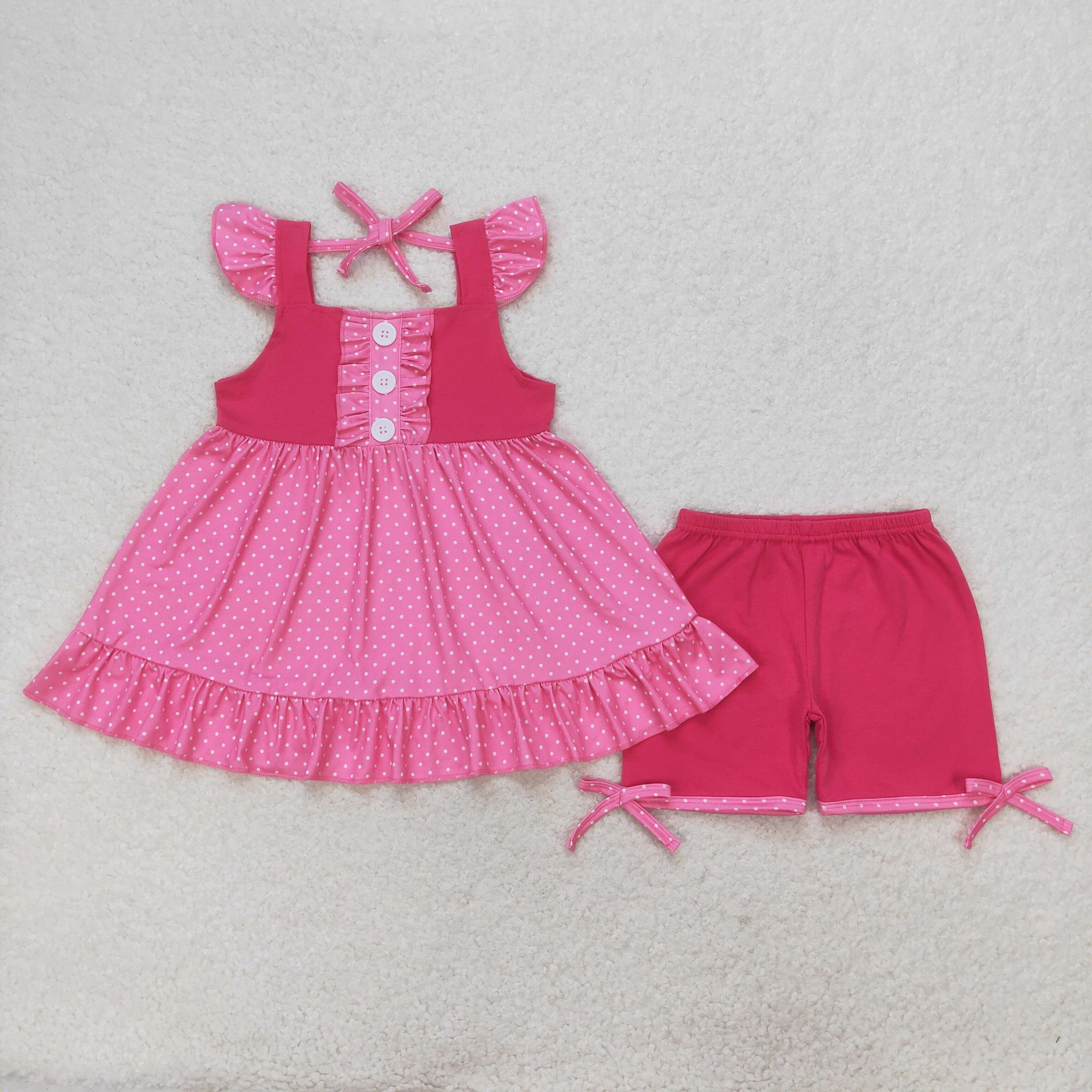 GSSO0974 RTS baby girl clothes pink princess toddler girl summer outfit