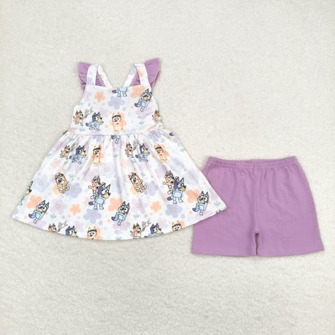 GSSO0998 RTS baby girl clothes cartoon dog toddler girl summer outfits