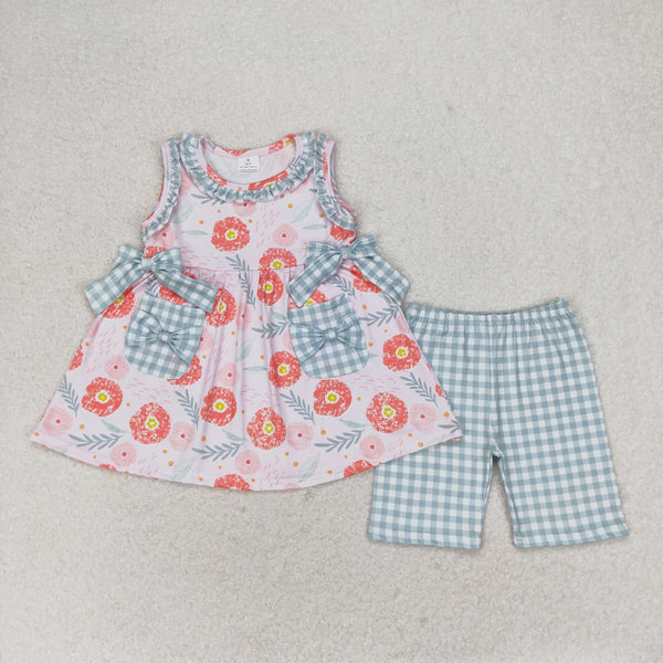 GSSO0999 RTS baby girl clothes  flower toddler girl summer outfits