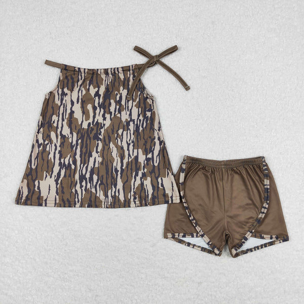 GSSO1012 RTS baby girl clothes camo girl summer shorts set toddler summer clothes
