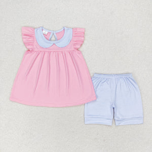 GSSO1064 RTS baby girl clothes pink  toddler girl summer outfits