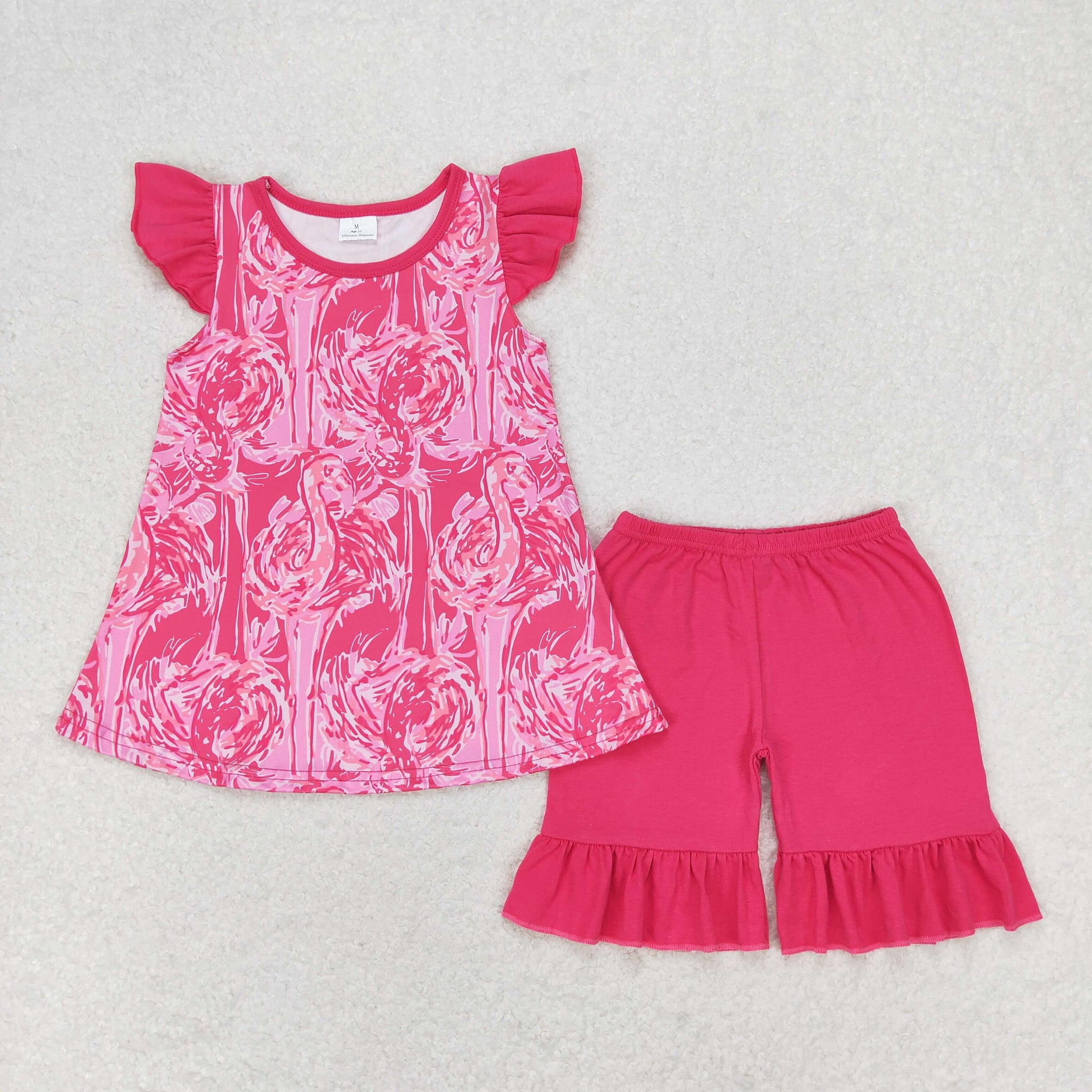 GSSO1087 RTS baby girl clothes pink toddler girl summer outfits