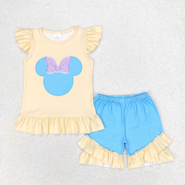 GSSO1159 RTS baby girl clothes cartoon mouse toddler girl summer outfit