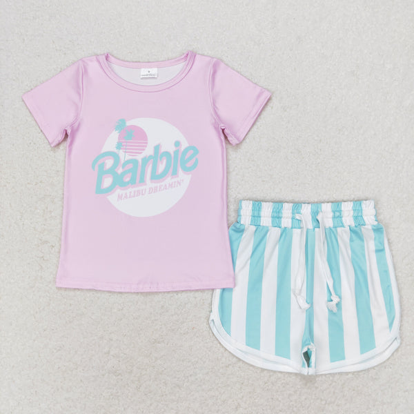 GSSO1168 RTS baby girl clothes pink toddler girl summer outfit