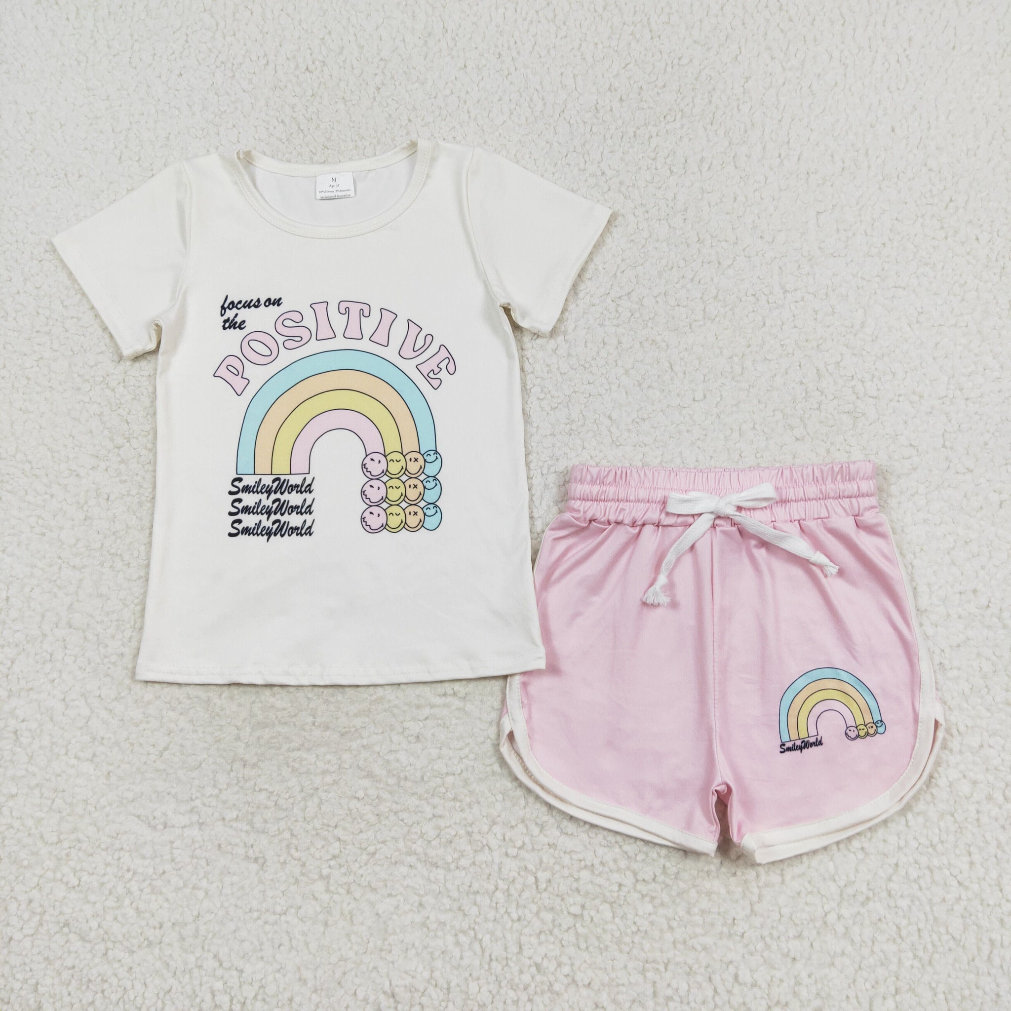 GSSO1175 RTS baby girl clothes rainbow toddler girl summer outfit