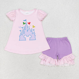 GSSO1185 RTS baby girl clothes castle toddler girl summer outfit