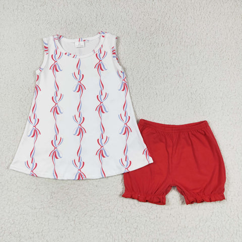 GSSO1199 RTS 3-6M to 6-7T baby girl clothes 4th of July patriotic toddler girl summer outfit