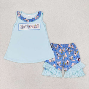 GSSO1203 RTS baby girl clothes cartoon elephant toddler girl summer outfit