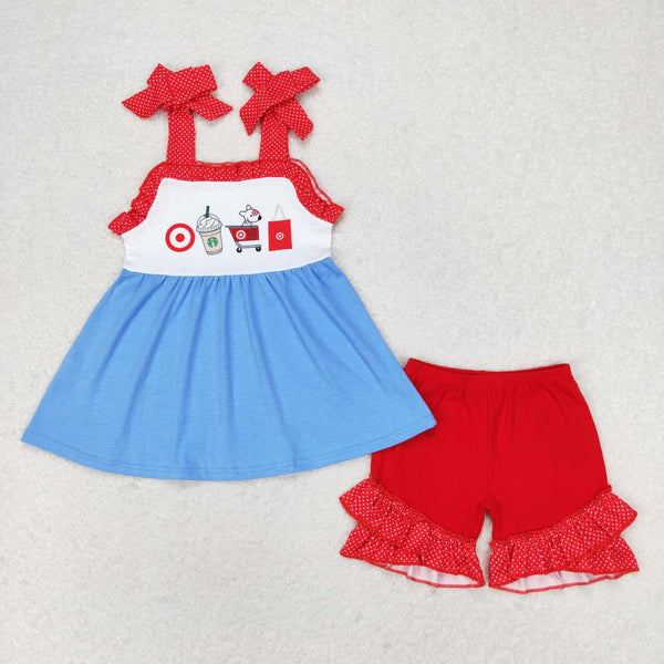 GSSO1205 RTS  baby girl clothes coffee dog toddler girl summer outfit