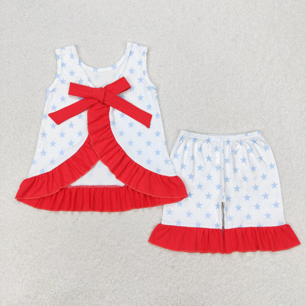 GSSO1217  RTS baby girl clothes patriotic toddler girl summer outfit