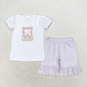 GSSO1240 RTS baby girl clothes drink toddler girl summer outfit embroidery