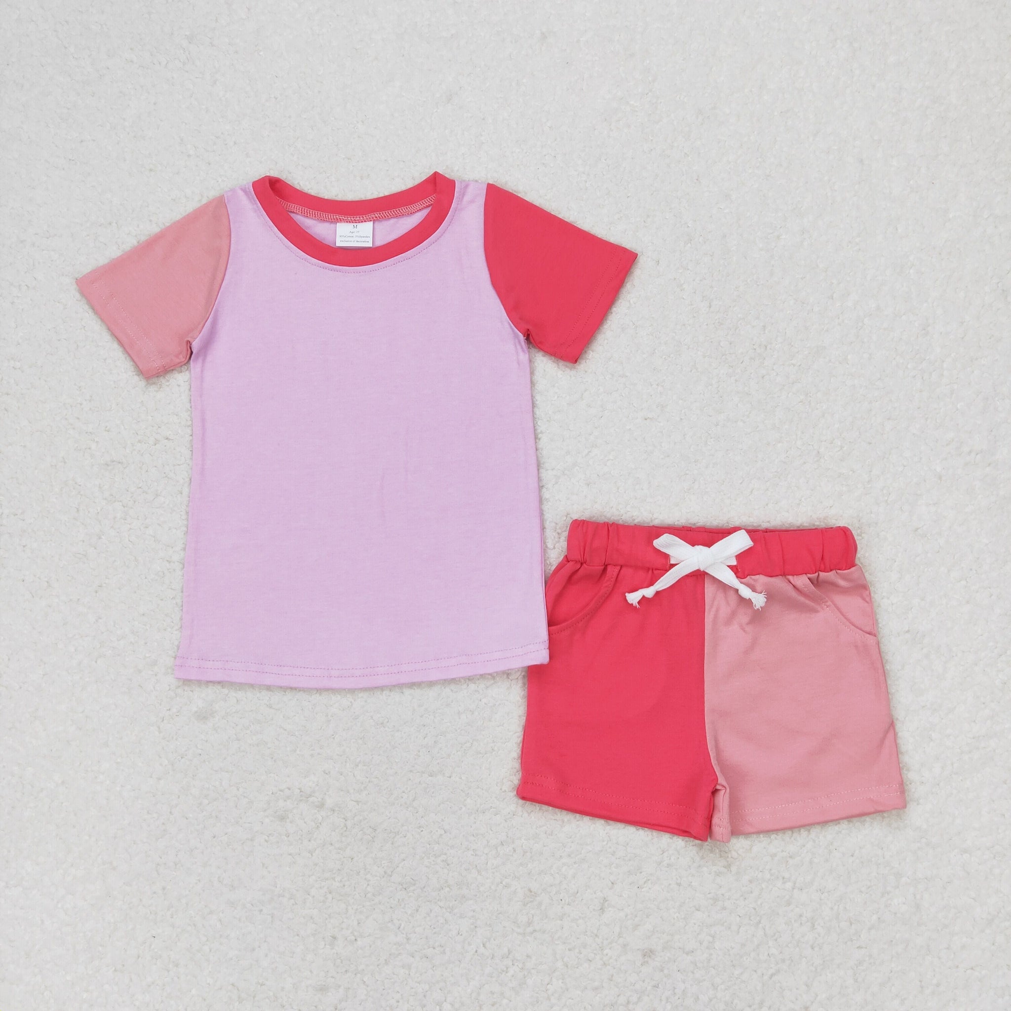 GSSO1269 RTS baby girl clothes cotton pink toddler girl summer outfit