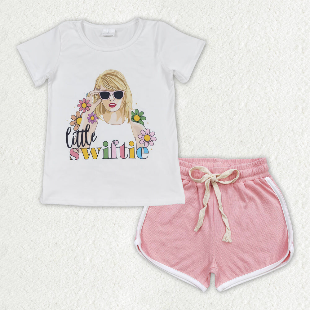 GSSO1343 baby girl clothes 1989 singer shirt+cotton shorts toddler girl summer outfit 33