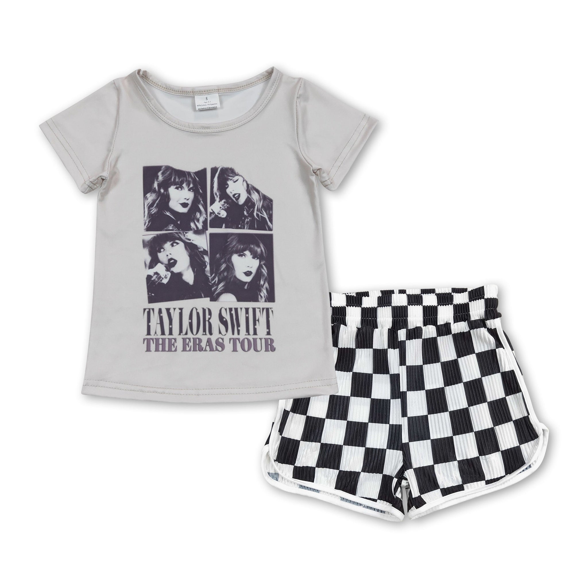 GSSO1397 baby girl clothes 1989 singer tshirt+ruffle shorts toddler girl summer outfits 22