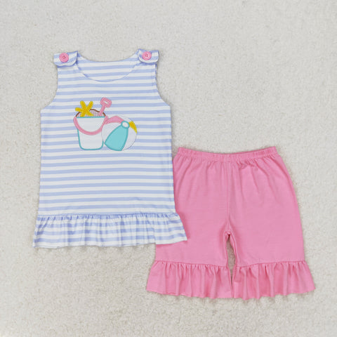 GSSO1442 RTS  baby girl clothes beach toddler girl summer outfit ¡ꡧembroidery¡ê?