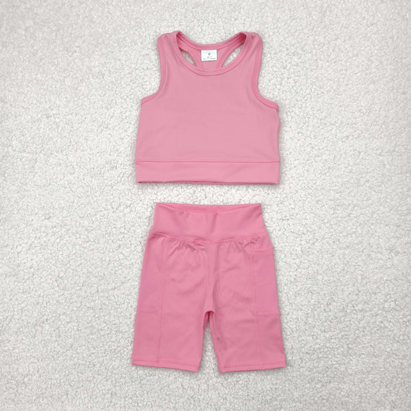 RTS girl clothes colorful toddler girl yoga summer outfit atheletic clothes