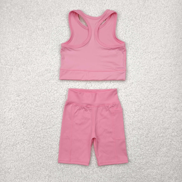 RTS girl clothes colorful toddler girl yoga summer outfit atheletic clothes