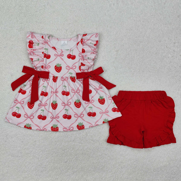 RTS Girl Summer Clothes Strawberry Summer Matching Clothing