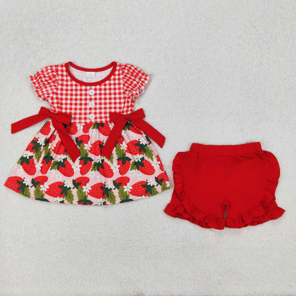 RTS kids matching clothing red strawberry summer matching clothing