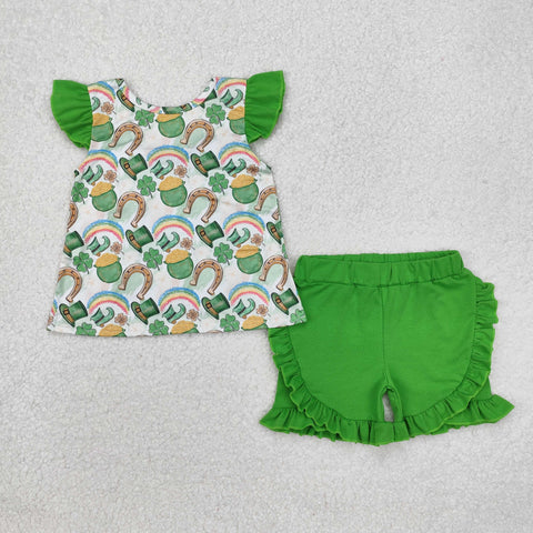 GSSO1713 RTS baby girl clothes lucky toddler girl St. Patrick summer outfit