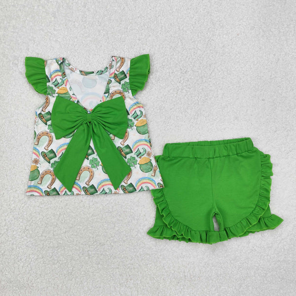 GSSO1713 RTS baby girl clothes lucky toddler girl St. Patrick summer outfit