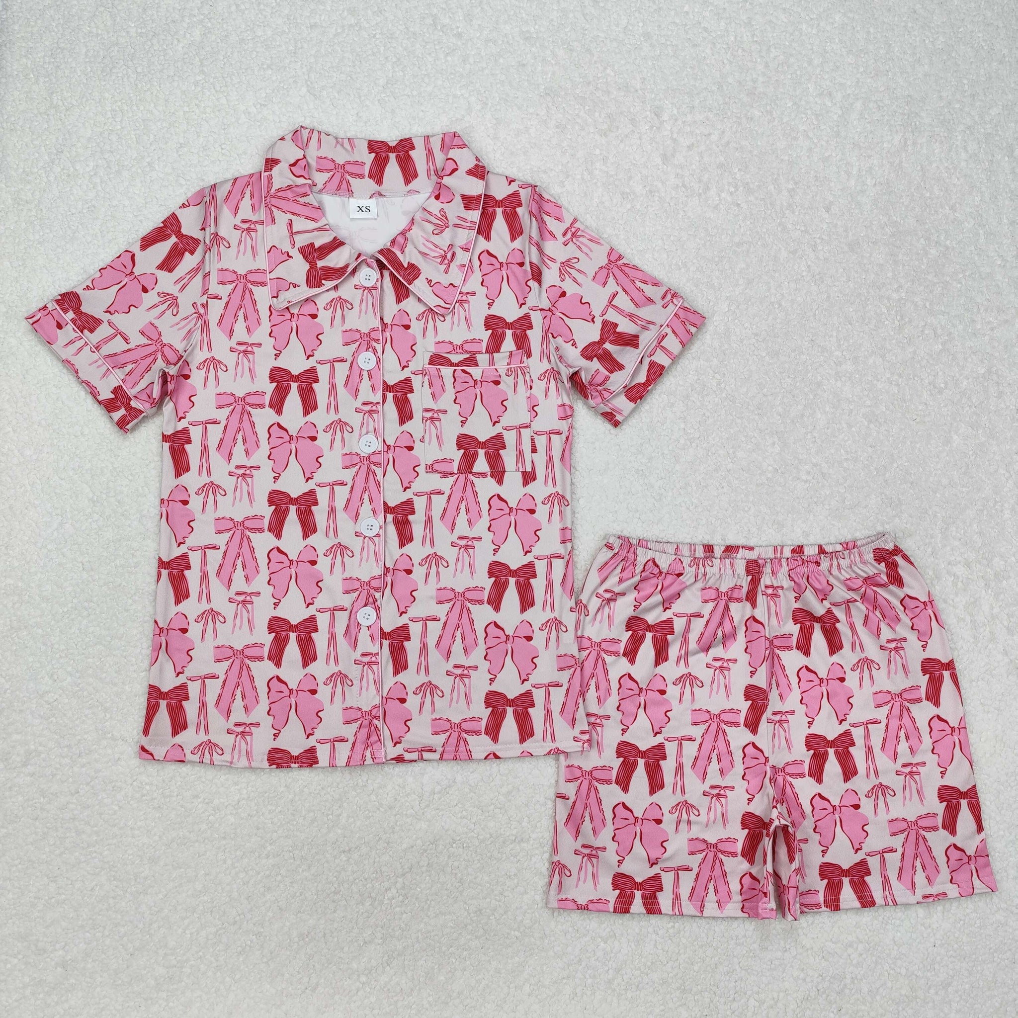 RTS Mummy and me matching summer pajamas set pink bow grandmillennial outfit