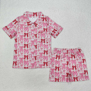 RTS Mummy and me matching summer pajamas set pink bow grandmillennial outfit